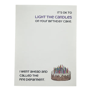 Birthday Candles and Fire Greeting Card