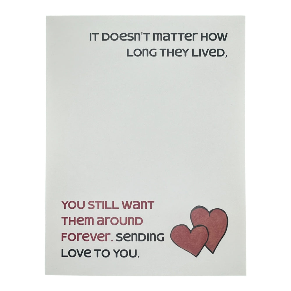 I't Doesn't Matter How Long they Lived Card.