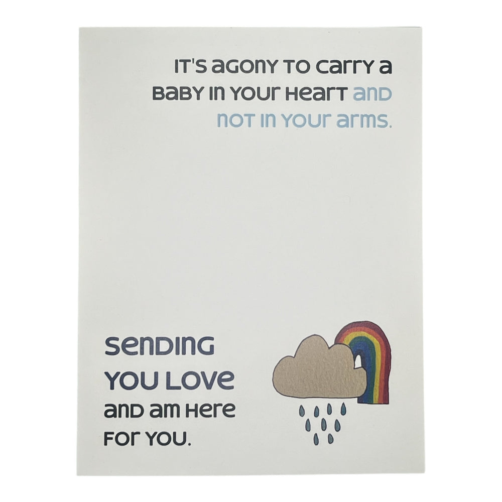 Agony to hold a Baby in your Heart Card.