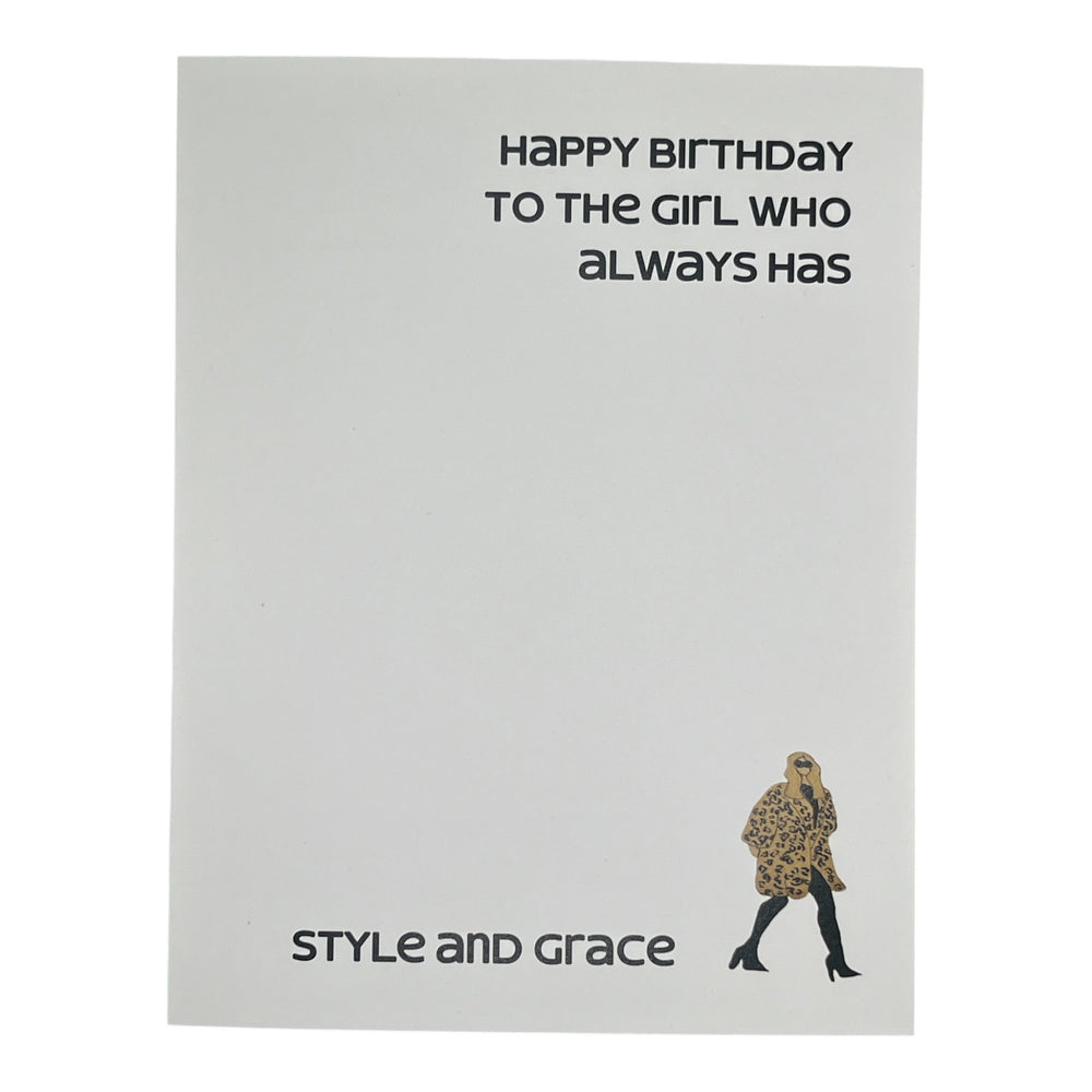 Birthday Girl with Style and Grace Card