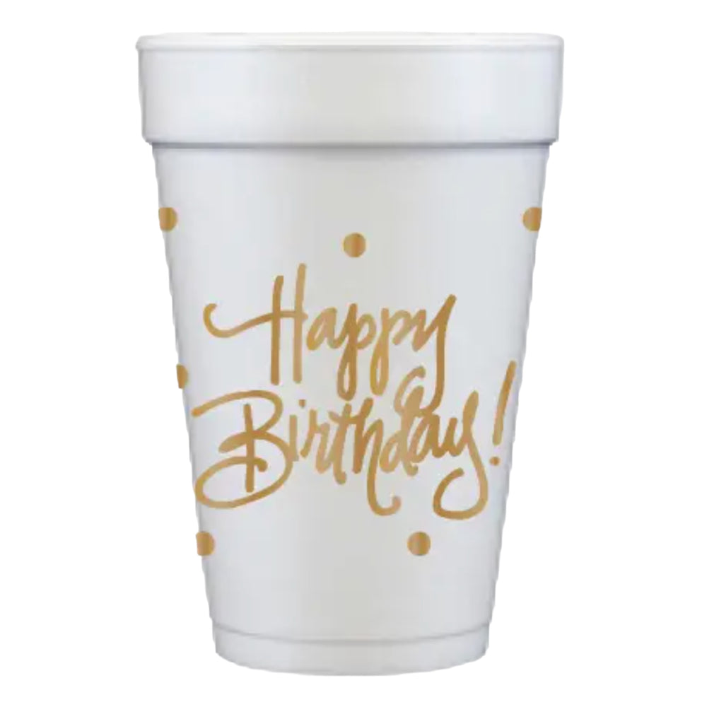 Happy Birthday Foam Cups