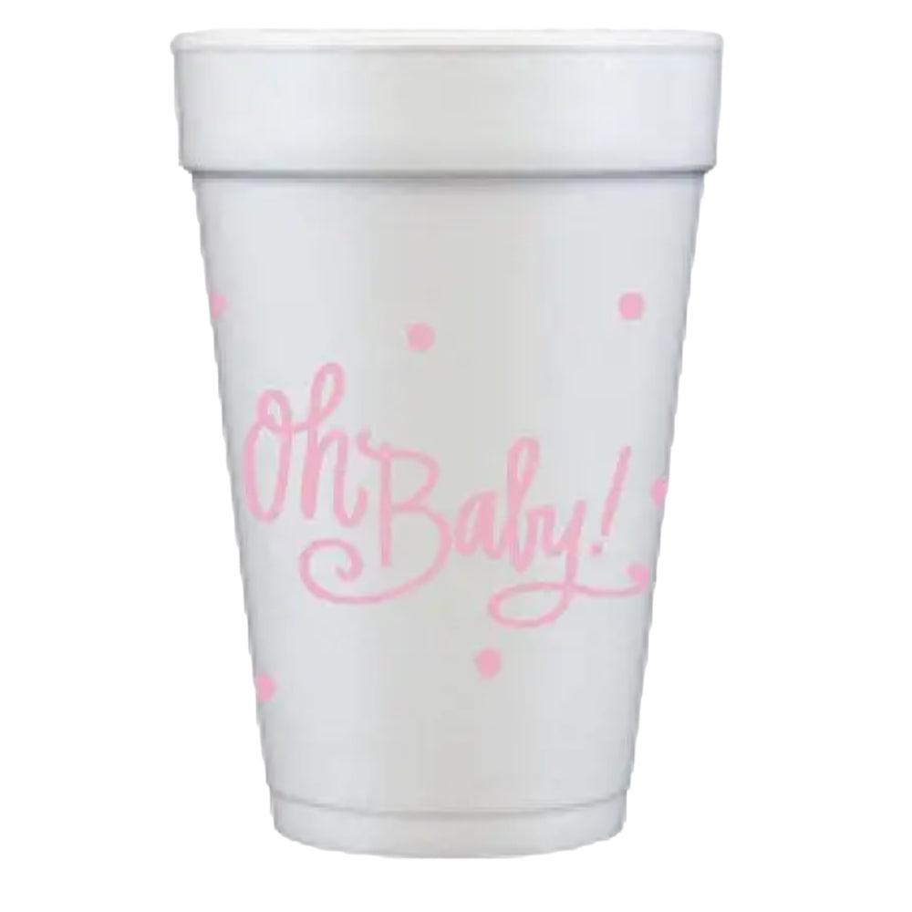 Oh Baby Pink Foam Cups