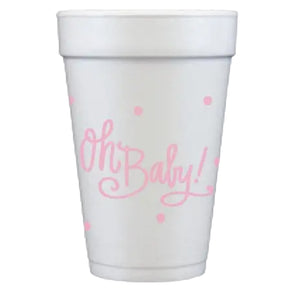 Oh Baby Pink Foam Cups