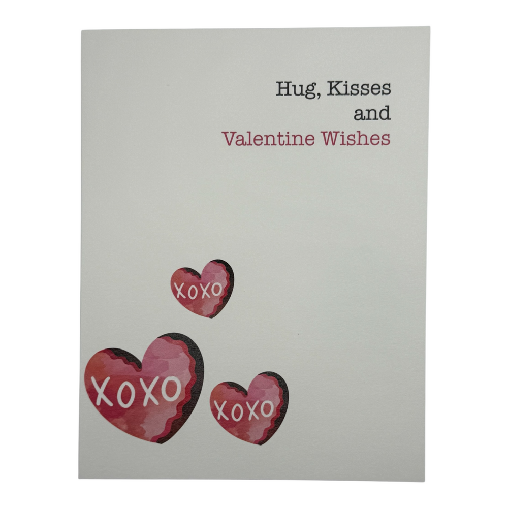 Hugs, Kisses and Valentine Wishes Card